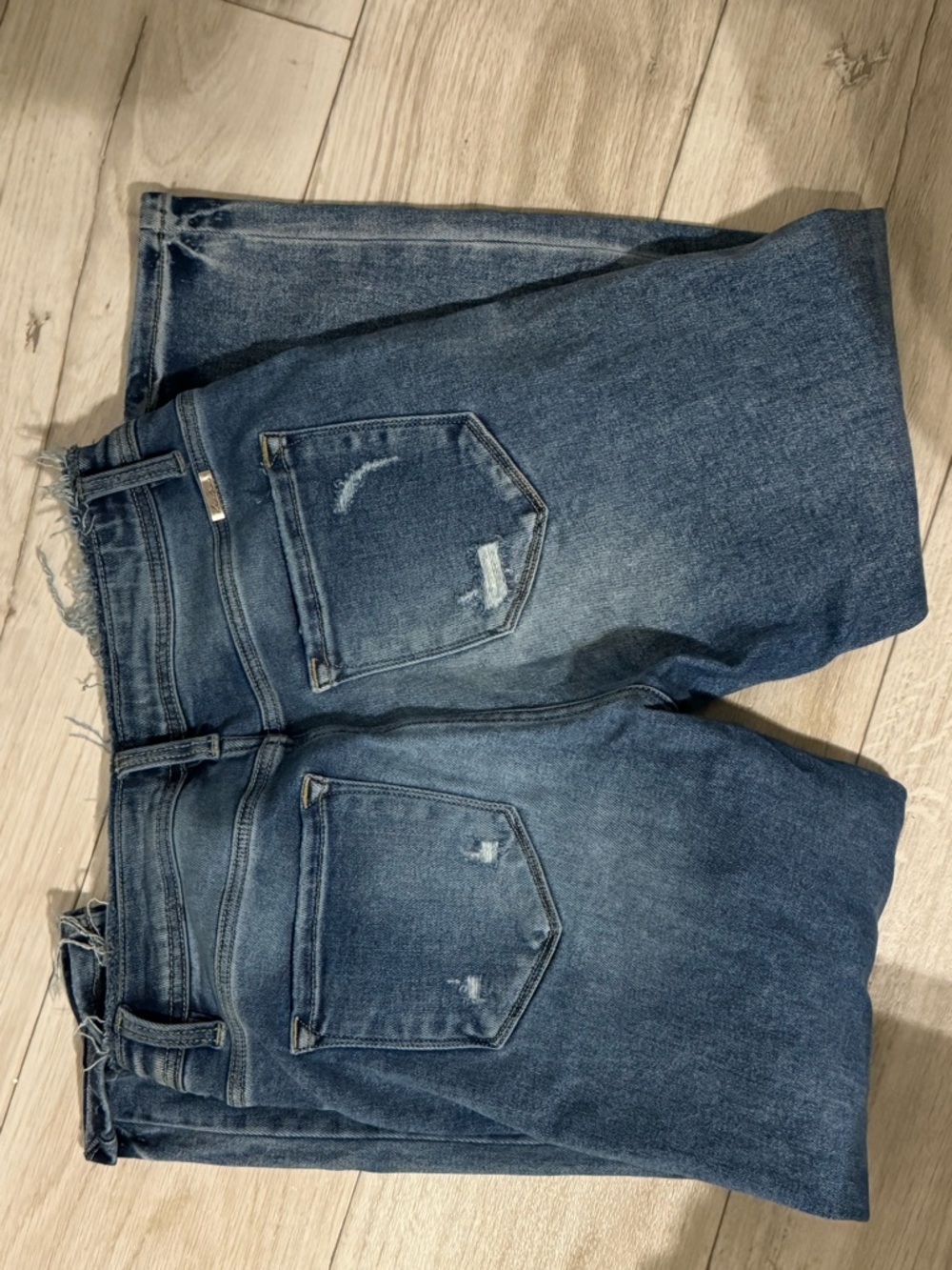 KanCan Distressed Dark Blue Straight-Leg Jeans